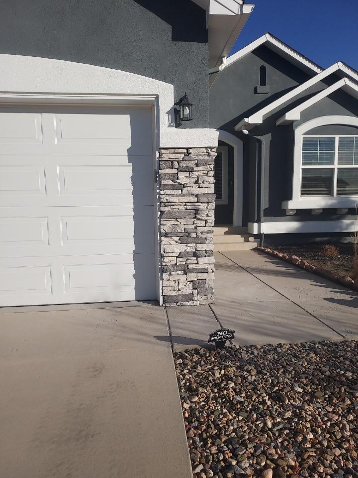 Stone column pillar on residential home